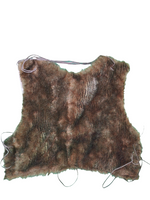 ZIA Faux fur open back lace up top