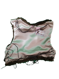 ZIA Faux fur open back lace up top